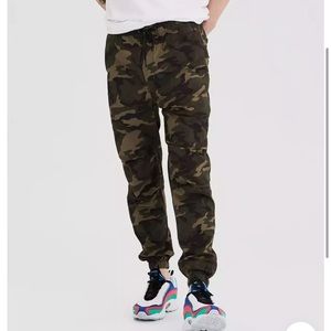 American Eagle Next Level Flex Drawstring Green Camo Jogger Men's Pant
